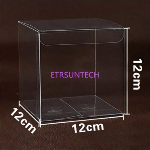 300pcs High quality 12*12*12cm clear plastic pvc boxes packaging for giftcandycosmeticcakecrafts display package transparent Box
