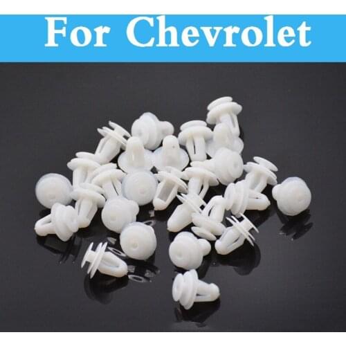 50pcs White Plastic Rivet Car Door Side Skirt Clips For Chevrolet Spark Lanos Malibu Niva Sail Sonic Metro Monte Carlo Mw