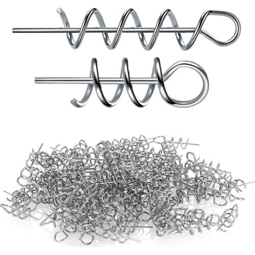 50Pc Spring Twist Lock Outdoor Fishing Crank Hook Centering Pin For Soft Lure Bait Worm Fishing Screw Lock Connector Fixed Latch