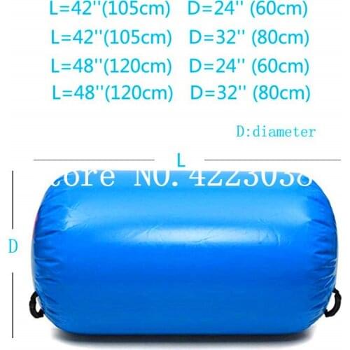 Free Shipping 60cm Dia long 105cm Inflatable Air Roller, Inflatable Air Barrel, Air Tumble Roll For Gym