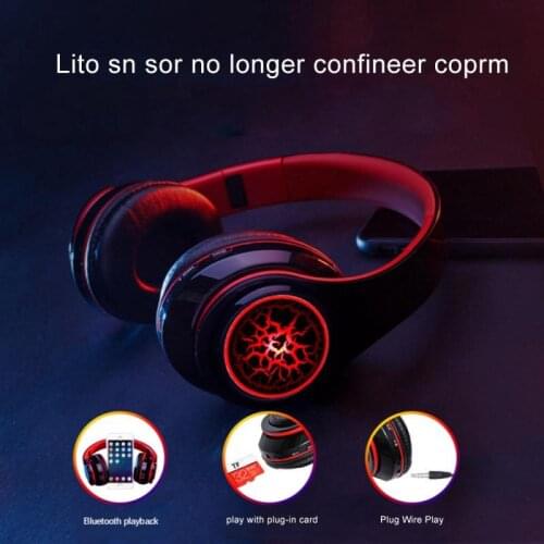 B39 Bluetooth Headphones Wireless Portable Folding Support TF Card Built-in FM Mp3 Player With LED Colorful Breathing Lights