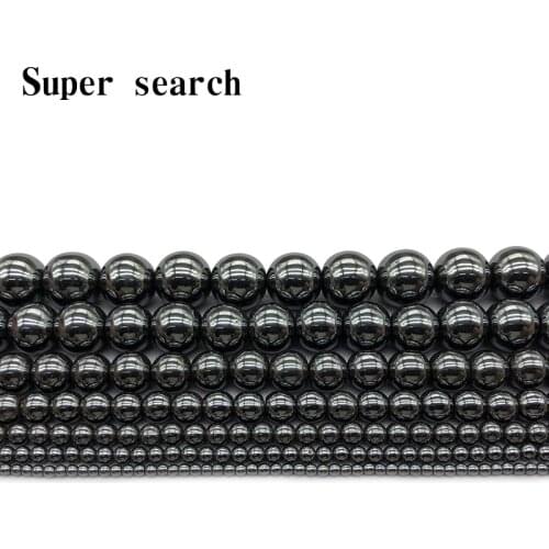 Natural Stone Hematite Beads Round Loose black Beads 3mm 4mm 6mm 8mm 10mm 12mm DIY Necklace Bracelet Jewelry Making Accessories