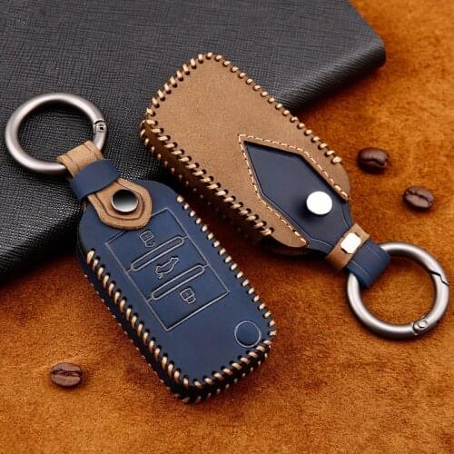 Crazy Horse Leather car key case For MG MG6 ZS HS For ROEWE I5 RX5 MAX RX3 2017 2018 2019 2020 Car Key Shell Case Cover Holder