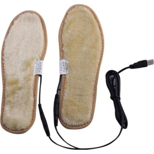 Women Men Electric USB Plug Powered Heated Shoes Insoles Plush Heater Winter Keep Feet Warm Socks Pads