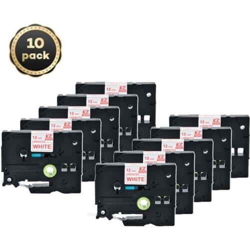 10pcs 12mm Tze232 tze tape Red on White Laminated Label Tape Cassette Cartridge ribbon for p-touch label printers Tze-232 tze232