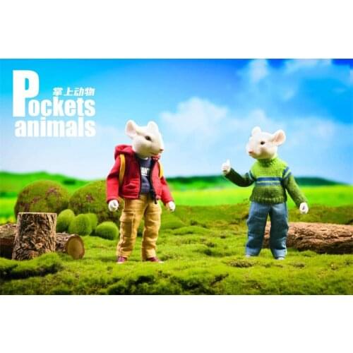 Best Sell JXK032 7 Inch Handmade Pocket Animal Series Of Mouse Brother 4 Styles For Birthday Party For Fans