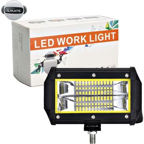 LKT 5 Inch LED Light Bar 72W COB 5400lm Waterproof IP67 6000K For Pickup Trucks 4x4 Vehicles 4WD Trailers Led Lamp