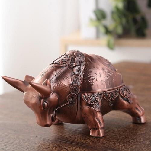 Fadeless Bull Shape Bull Shape Metal Ashtray for Home Bull Ashtray Fadeless Bull Shape Bull Shape Metal Ashtray for Home