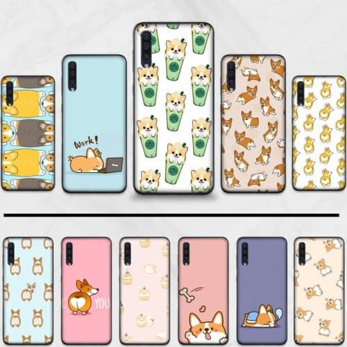 Corgi cute Cover Black Soft Shell Phone Case For Samsung Galaxy A 3 6 7 8 10 20 30 40 50 70 71 10S 20S 30S 50S PLUS