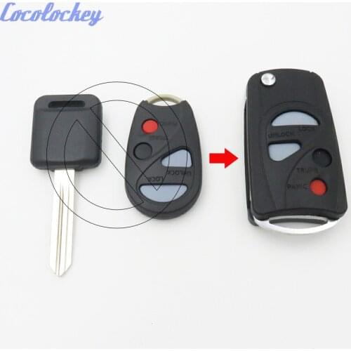 Cocolockey Modified Flip 4Button Remote Key Shell Fob Cover Fit for Maxima Replacement Folding Key 4 Buttons