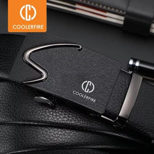 Fashion Brand Automatic Buckle Belt Mens Belt Retro Trend Belt Black PU Leather 3.5 cm Wide ZD091