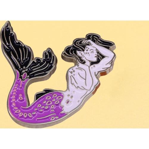 Beautiful Mermaid Princess Enamel Pins Cute Marine Biological Metal Brooch Men Women Fashion Jewelry Gifts Hat Lapel Badges