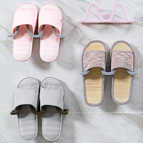 Punch-free Wall-mounted Shoe Rack Household Three-dimensional Space Saving No Trace Storage Rack Home Bathroom Shelf Supplies