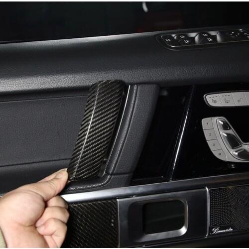 Real carbon fiber For Mercedes-Benz G-Class W463 2019-2020 Car Door Inner Door Handle Decorative Cover Sticker Car Accessories