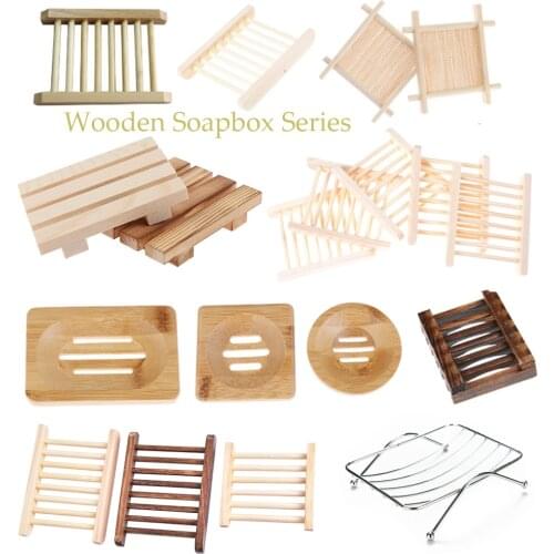 13styles Natural Carbide Wood Soap Dish Wooden Soap Container Shower Plate Bathroom Soap Holder