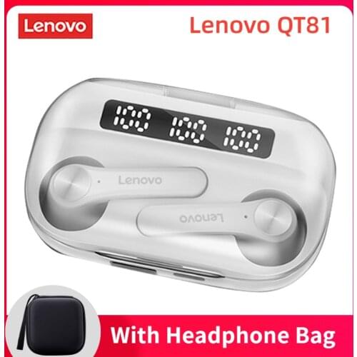 Original Lenovo QT81 Earphone Wireless Bluetooth Headphones AI Control Gaming Headset Stereo bass With Mic Noise Reduction