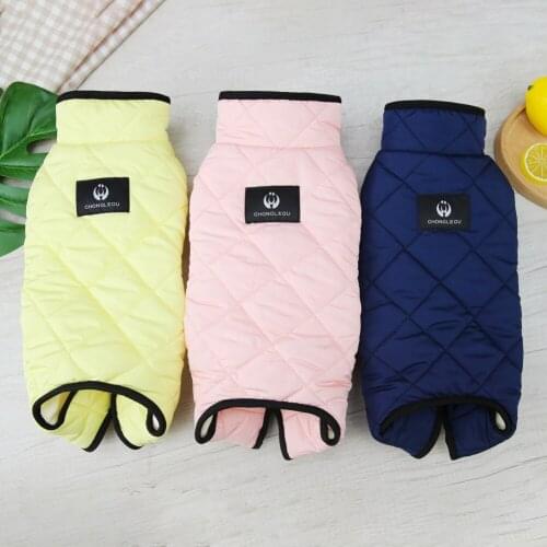 Autumn Winter Warm Windproof Dog Down Coat Pet Jumpsuit Jacket Pure Color Chihuahua Pug Pet Apparel Ropa Perro Pet Daily