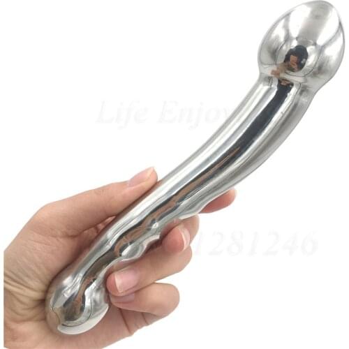 316L Stainless Steel G Spot Wand Massage Stick Heavy Anus Bead P-Spot Stimulator Plug Dildo Chastity Anal Sex Toy For Women Men