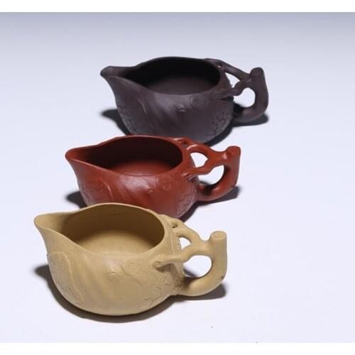 200cc Authentic Purple Clay Tea Sea Handmade Serving Cup Fair Justice Cups Teapot Points Ware Kung Fu Ceremony Top Quality 200ml