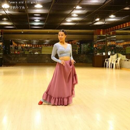 Chiffon Skirts Belly Dance Costumes Dress Lotus leaf Performance SkirtEY204