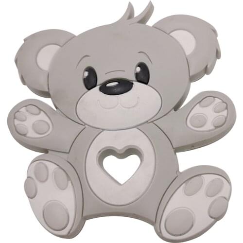 Silicone Bear Shape Baby Teether Food Grade Infant Teething Necklace BPA Free Gift Pacifier Chain Accessorie Teething Toy
