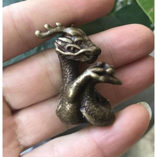 Tibet 100% Pure Copper Chinese Zodiac Lucky Dragon Amulet Pendant Necklace