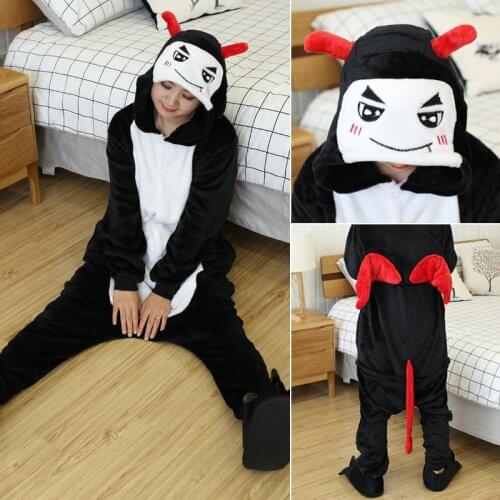 Tiger Devil Unicorn Onesie Adult Teenagers Women Pijama Pajamas Flannel Warm Soft Sleepwear Overall Onepiece Jumpsuit