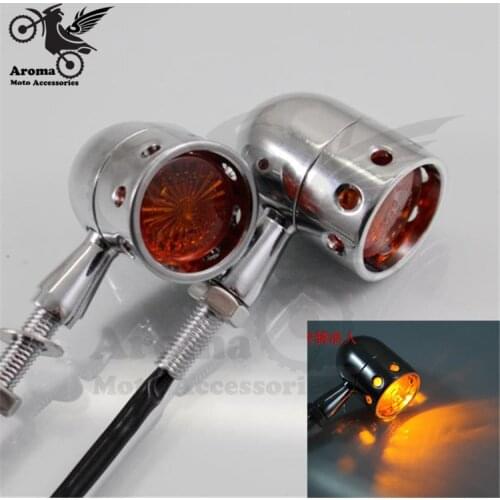 Top quality metal Shell chrome amber scooter blinker moto indicator for Harley Davidson flashers motorcycle turn signal light