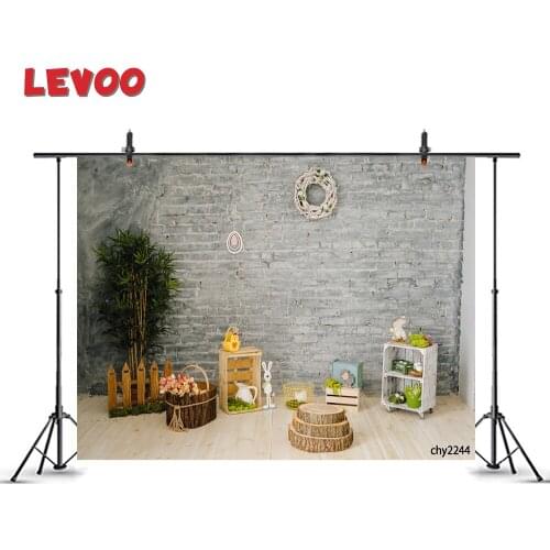LEVOO Photozone Background Spring Easter Decor Rabbit Tulip Wreath Backdrop Photography Photo Shoot Studio Prop Photocall Vinyl