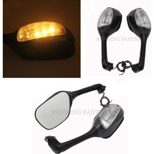 Hight quality Led Side Carbon Mirrors Flasher For Suzuki GSXR 600 750 06-15 GSXR1000 05-15