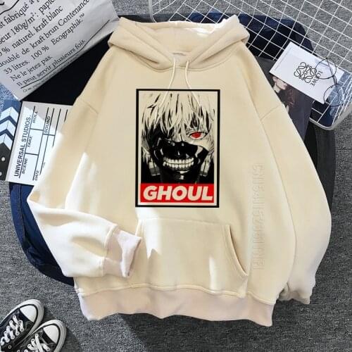 Japanese Anime Tokyo Ghoul Graphic Hoodies Men Kawaii Lounge Wear Clothing Cartoon Kaneki Ken Sweatshirt Unisex Streetwear Male