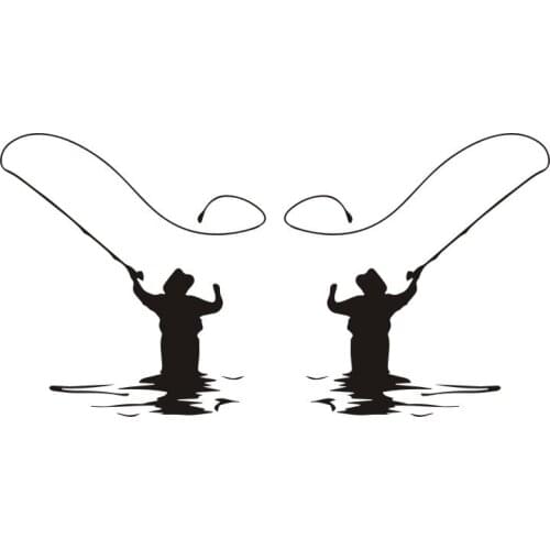 Fly Fishing Fisherman Trout Fish Funny Vinyl Car Sticker Car Window Door Bumper Decal