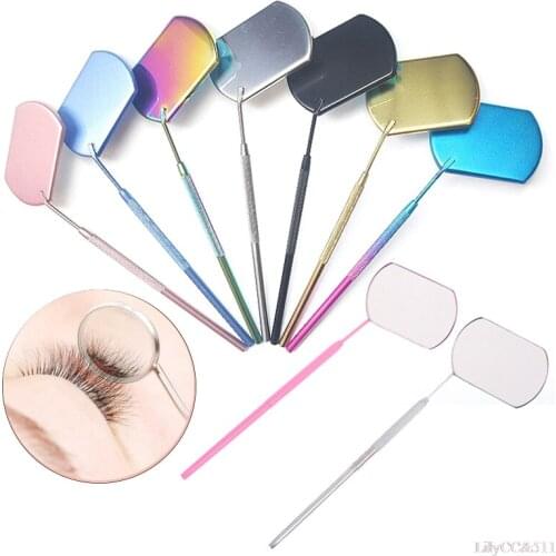 1pc Eyelash Inspection Mirror Grafting Mirror Stainless Steel 5 Times Magnification Effect Eyebrow Mirror Makeup Tools Vanity