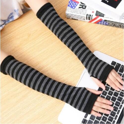 1 Pair Long Fingerless Gloves Wrist Elbow Gloves Cotton Arm Warmer Work Gloves Elbow Mittens Fashion Gloves Cosplay Accessories