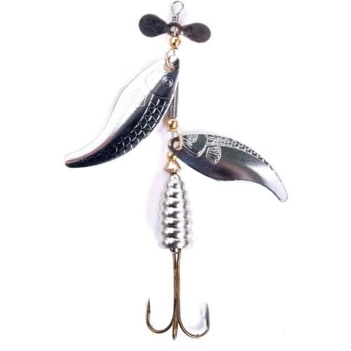 10pcs Spinner Bait 10cm 14.6g Spoon Lures pike Metal With Treble Hooks Arttificial Bass Bait Fishing Lure