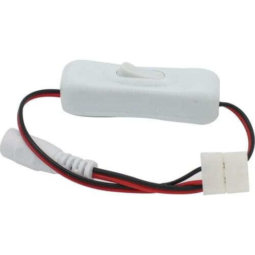 2Pin 10mm Solderless Connector for Single Color Led strip light SMD5050 5630 DC Jack Switch