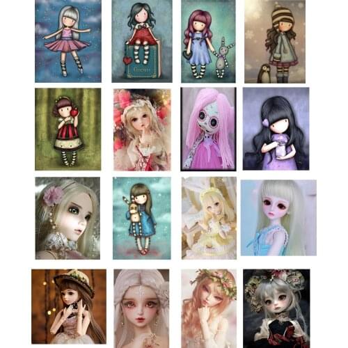 30x40cm 5D DIY Full Round Drill Diamond Painting Cartoon Girl Resin Rhinestone Mosaic Wall Art Picture Kit Home Decoration