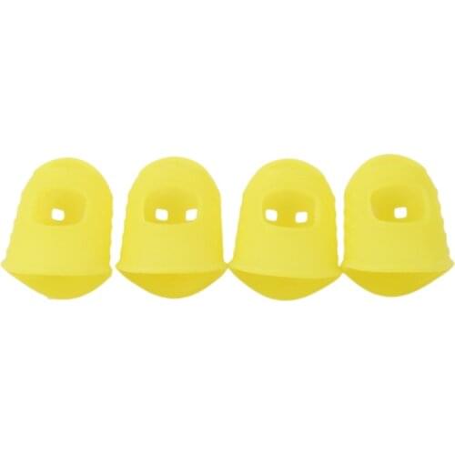 4pcs/lot Durable Silicone Guitar Pick Fingertip Cover Pressed String Finger Protector For Guitar Ukulele