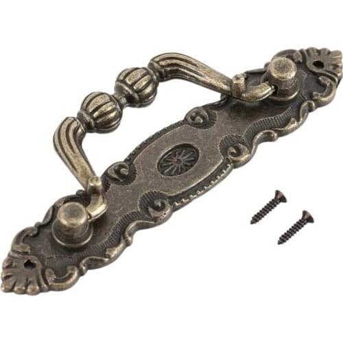 4 PCS Retro Handle Vintage Wooden Box Zinc Alloy Handle for Drawer Cabinet Desk Bookshelf Cupboard