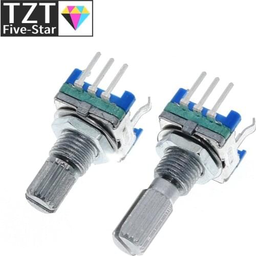 5PCS Plum handle 15mm 20mm rotary encoder coding switch / EC11 / digital potentiometer with switch 5 Pin