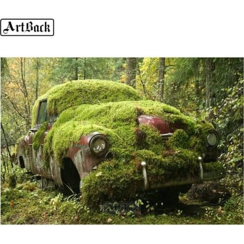 5d diamond painting forest old car full square & round landscape diamond mosaic canvas diamond art sticker