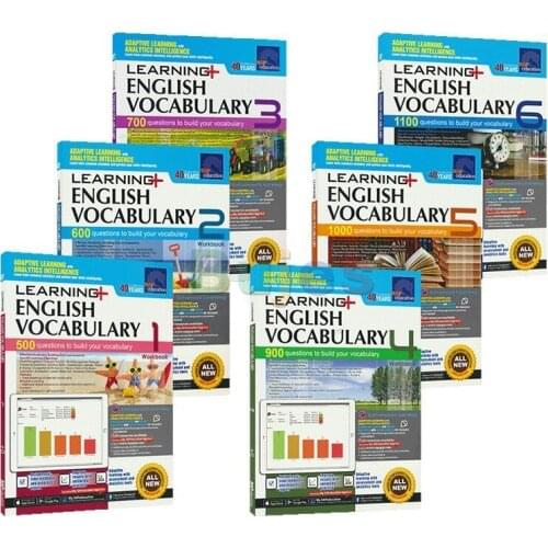 6 books/set,Learning Vocabulary Grade 1-6 Singapore English vocabulary exercise book ,children english learning books,word books
