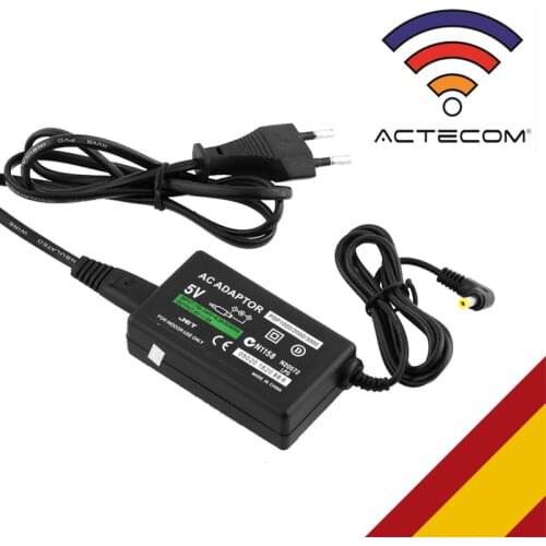 ACTECOM CARGADOR ADAPTADOR PARED AC PARA SONY PSP 2000 SLIM / 3000 / 1000 FAT