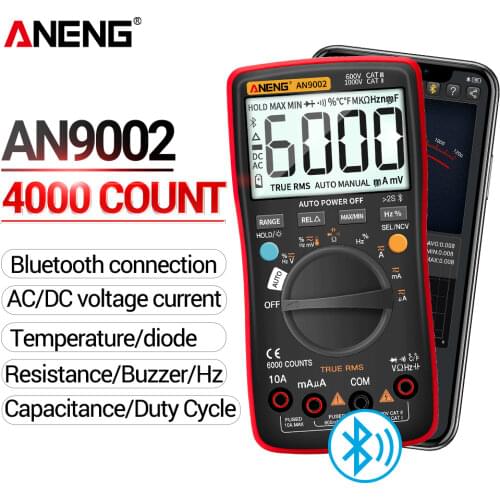 ANENG AN9002 Digital True RMS Professional 6000 Counts Bluetooth-compatible AC/DC Current Voltage Tester Auto-Range Multimeter