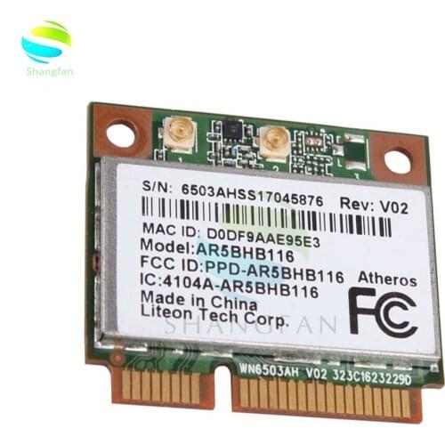 Wireless Network Card Atheros AR9832 AR5BHB116 2.4/5 GHz Single-chip 300 Mbps 802.11n MINI PCI-E Wireless Card WIFI