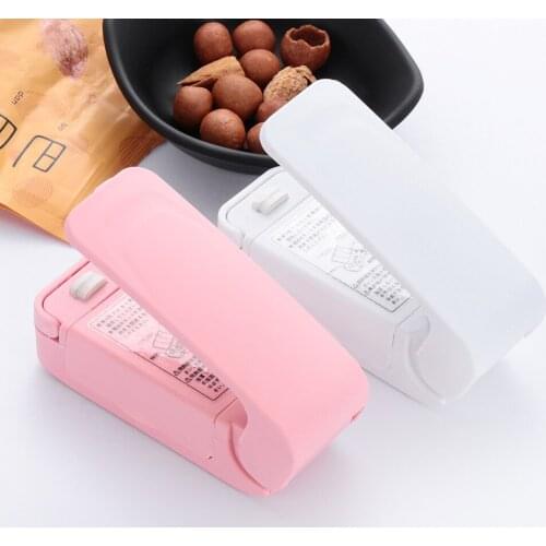 Household Heat Sealing Impulse Sealer white, pink Plastic Portable Machine Bag Clip Mini Packing Seal Portable Heat Sealer