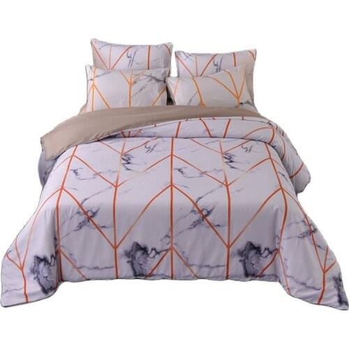 Black White Marbled Brushed Luxury Three-Piece Set Bohemian Bedding Sheet