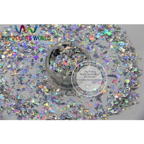 TCA100 Holographic Mylar Sheet Random Cut Size Flakes for nail decoration and other art DIY decoration
