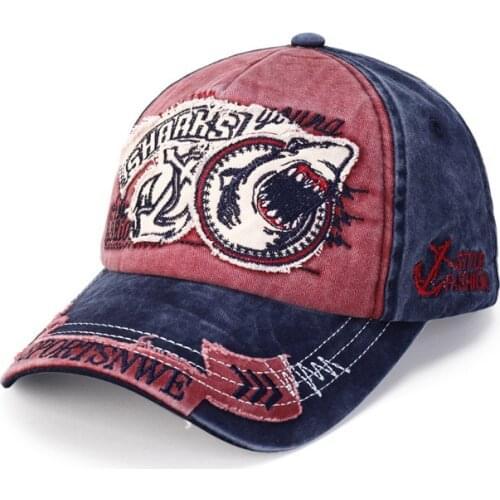 KENSHELLEY New Washable Cotton Baseball Cap Female Trend Shark Personality Cap Male Breathable Spring And Autumn Sun Hat