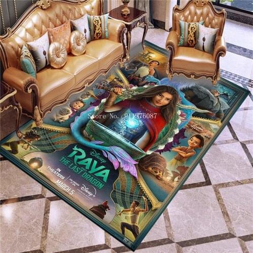 The Last Dragon Raya Carpet Playmat Baby Rug Living Room Kid Bedroom Bedside crawling mat Washable Non-slip carpet Multiple Size